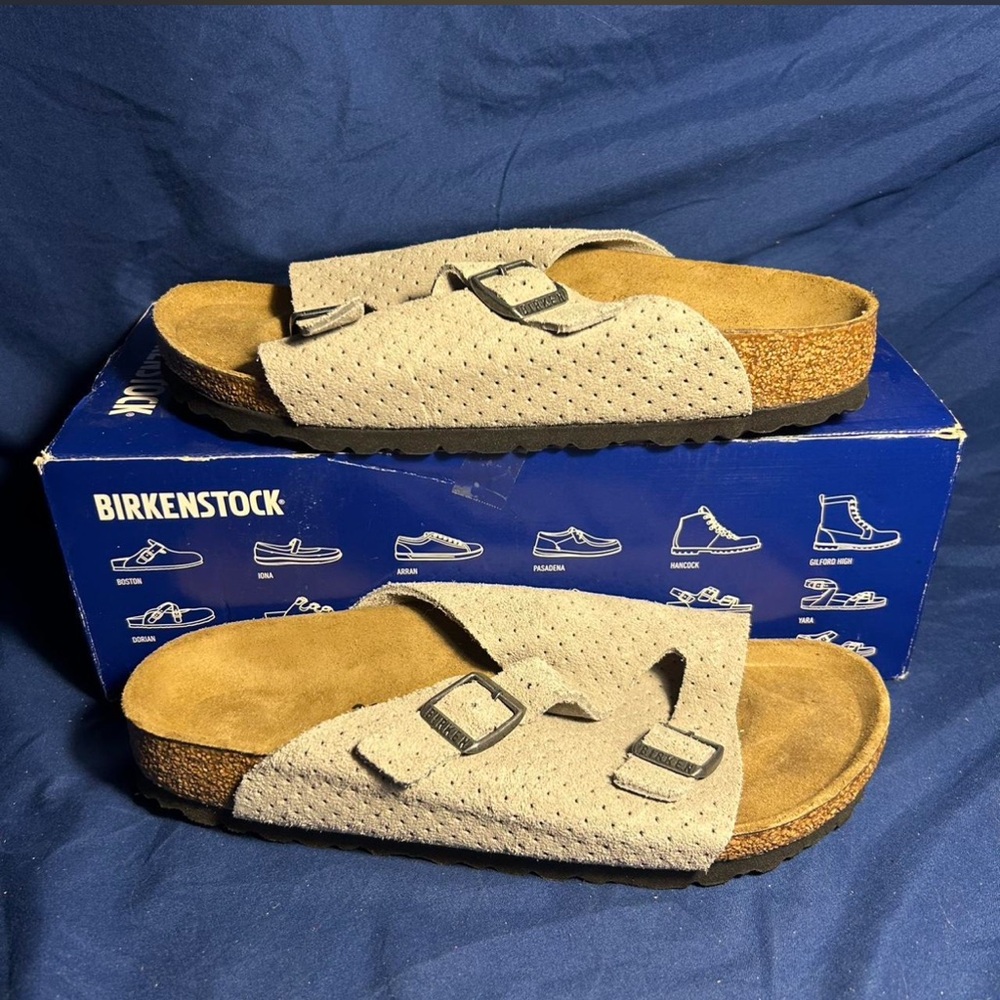 Birkenstock- Zürich, grey dotted, suede leather, 7 women